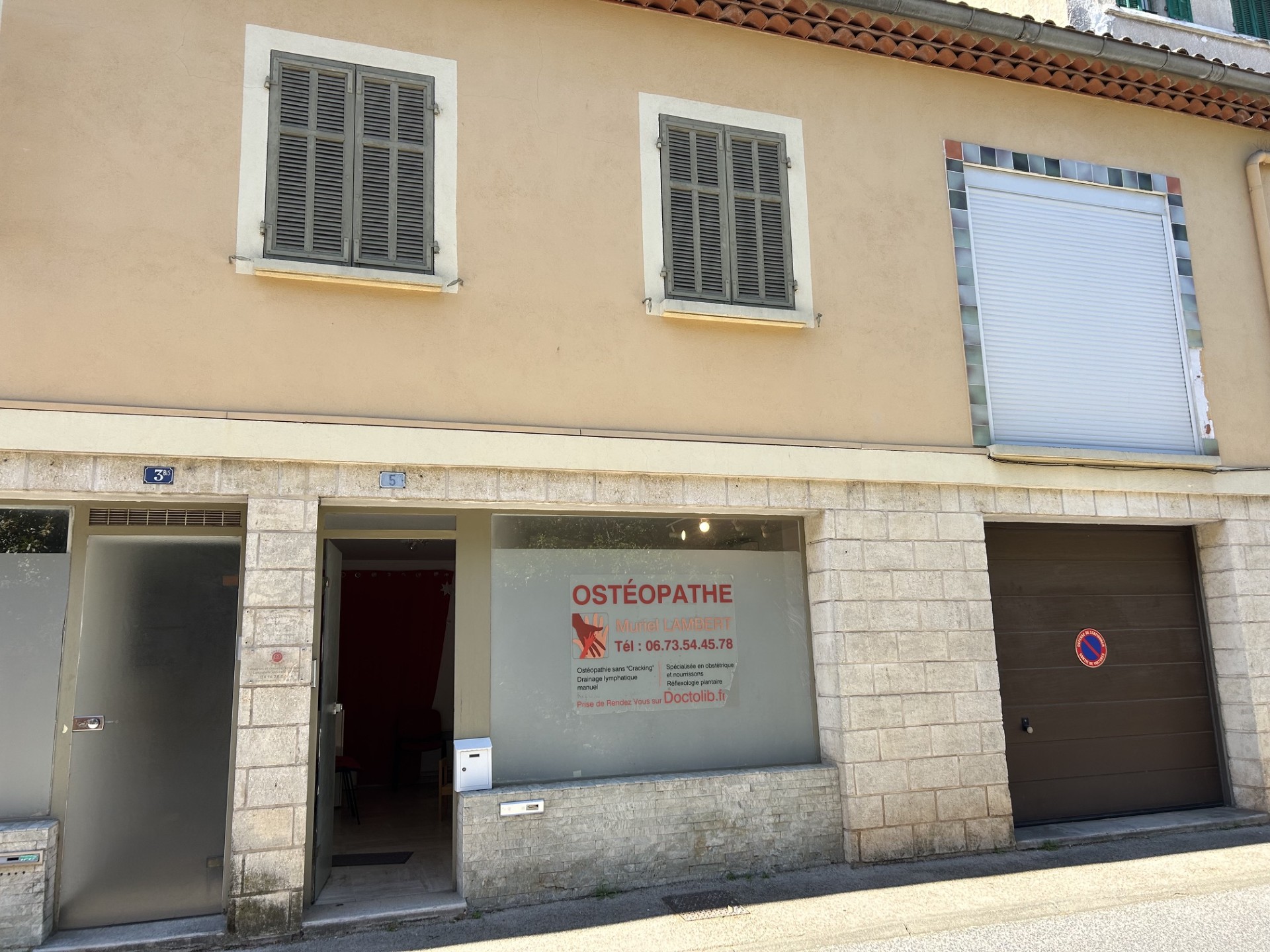 Cabinet ostéopathie Brignoles – devanture extérieure Muriel Lambert